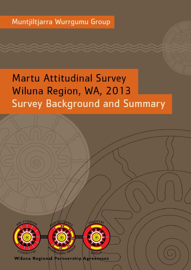 Martu attitudinal survey Wiluna region, WA: survey background and summary (Part A). Wiluna, Western Australia: Muntjiljtarra Wurrgumu Group
