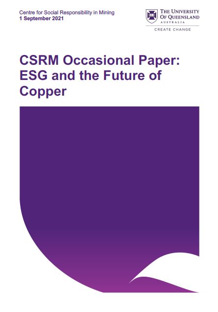 CSRM Occasional Paper: ESG and the Future of Copper