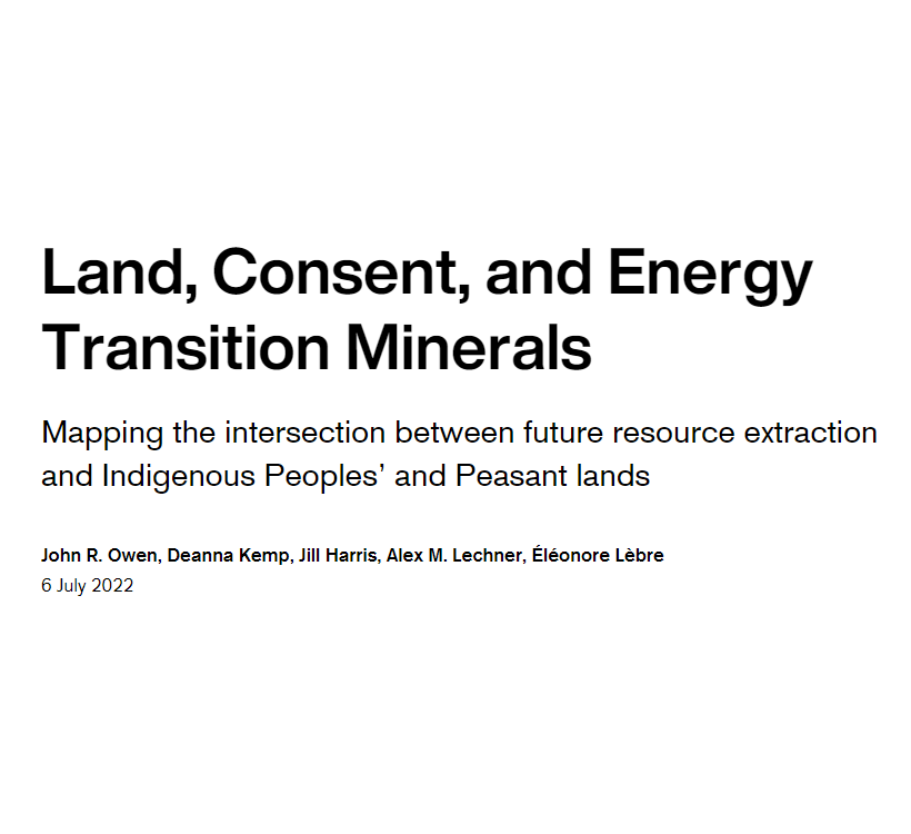 Land, Consent, and Energy Transition Minerals