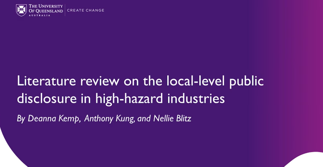 Literature review on the local-level public disclosure in high-hazard industries
