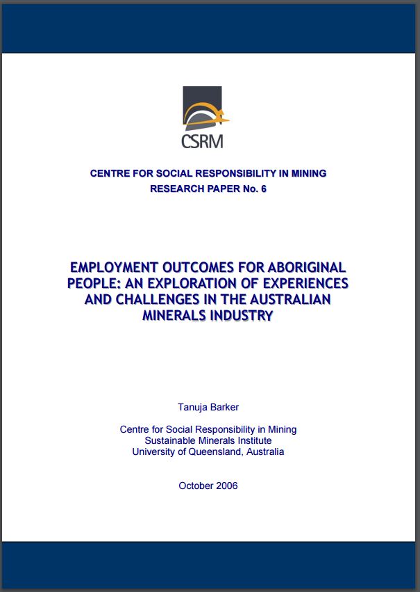 Employment outcomes for Aboriginal people: an exploration of experiences and challenges in the Australian minerals industry