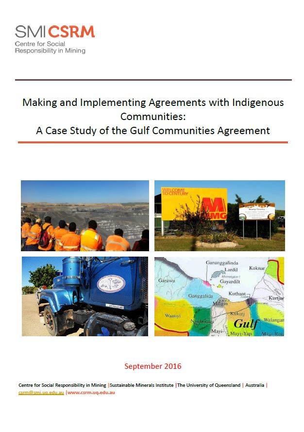 Making and implementing agreements with Indigenous communities: a case study of the Gulf communities agreement