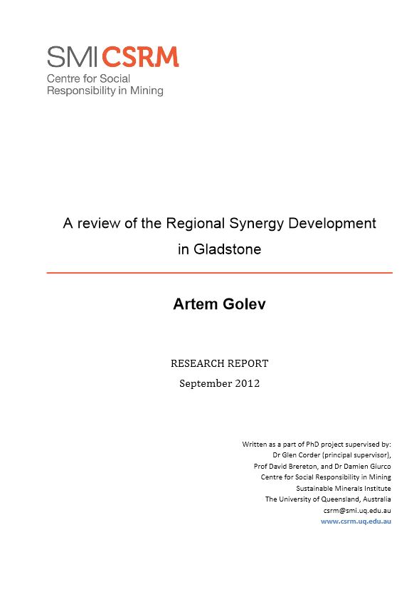 A review of the regional synergy development in Gladstone