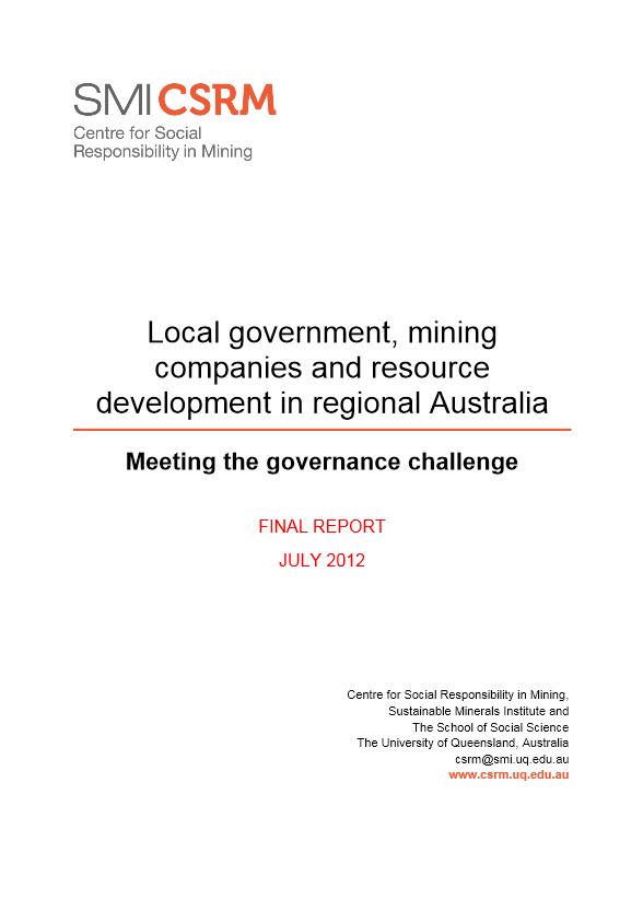 Local government, mining companies and resource development in regional Australia