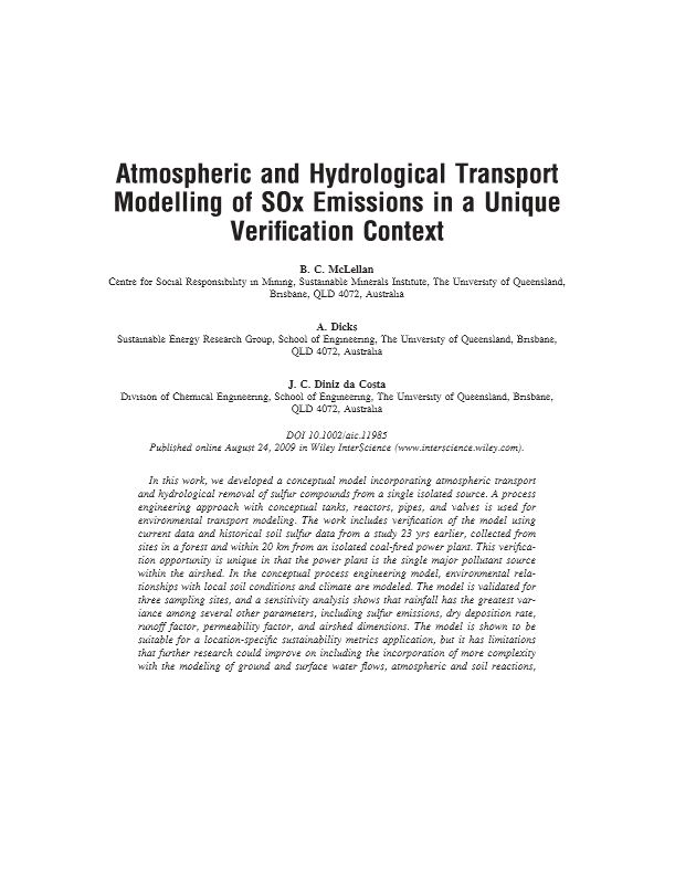 Atmospheric and hydrological transport modelling of SOx emissions in a unique verification context