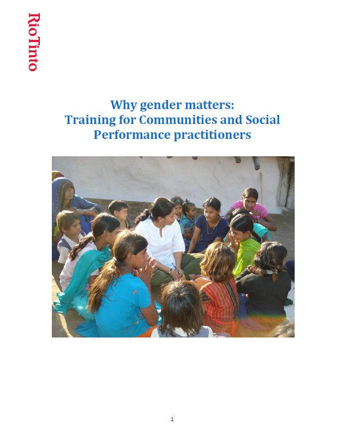 Why gender matters: training for communities and social performance practitioners